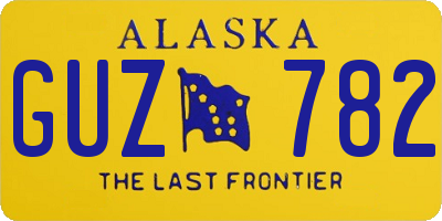 AK license plate GUZ782