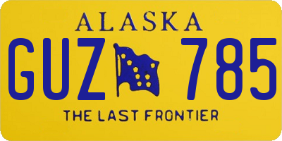 AK license plate GUZ785