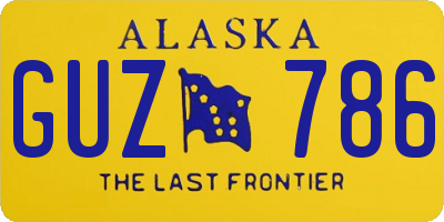 AK license plate GUZ786