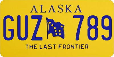 AK license plate GUZ789