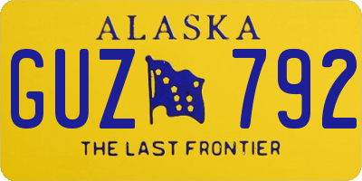 AK license plate GUZ792