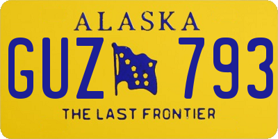 AK license plate GUZ793