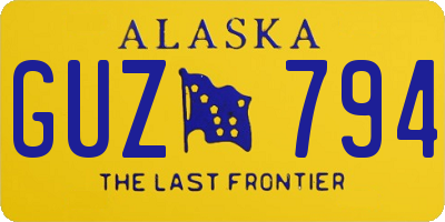 AK license plate GUZ794
