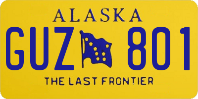 AK license plate GUZ801