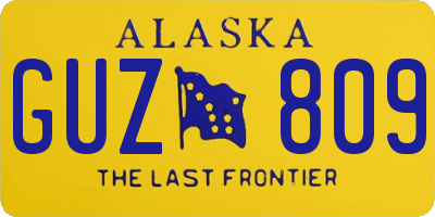 AK license plate GUZ809