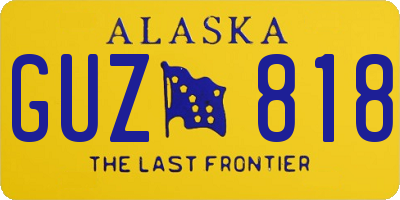 AK license plate GUZ818