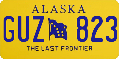 AK license plate GUZ823