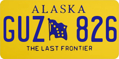AK license plate GUZ826