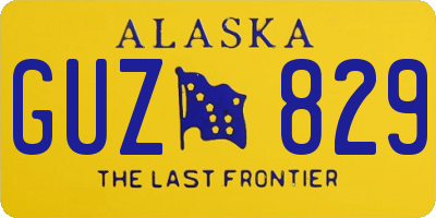 AK license plate GUZ829