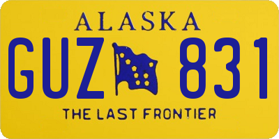 AK license plate GUZ831