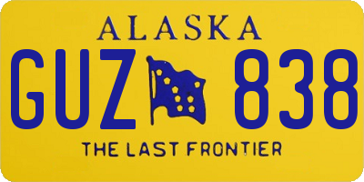 AK license plate GUZ838