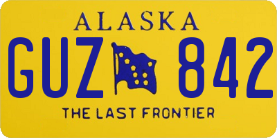 AK license plate GUZ842