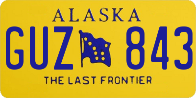 AK license plate GUZ843