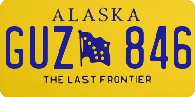 AK license plate GUZ846
