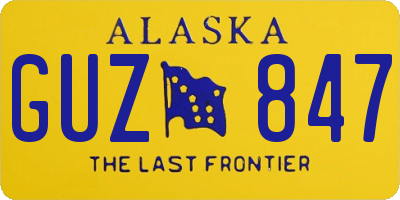 AK license plate GUZ847