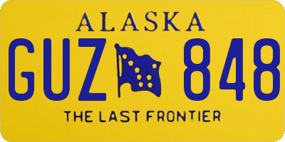 AK license plate GUZ848