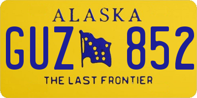 AK license plate GUZ852