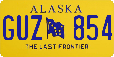AK license plate GUZ854