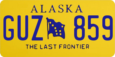 AK license plate GUZ859