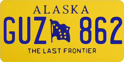 AK license plate GUZ862