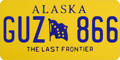 AK license plate GUZ866