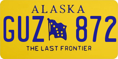 AK license plate GUZ872