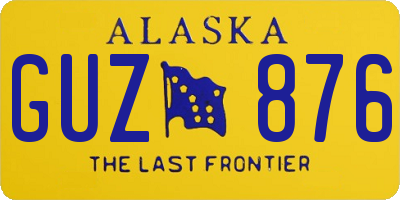 AK license plate GUZ876