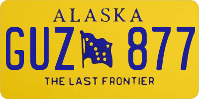 AK license plate GUZ877
