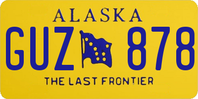 AK license plate GUZ878