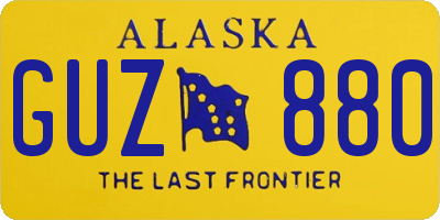 AK license plate GUZ880