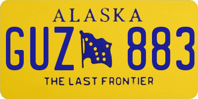AK license plate GUZ883