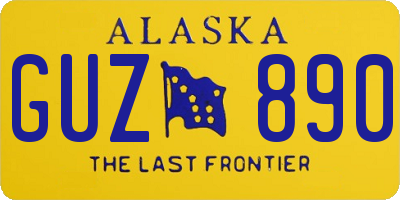 AK license plate GUZ890