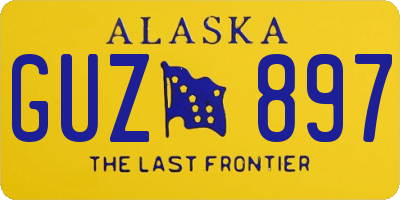 AK license plate GUZ897