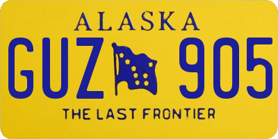 AK license plate GUZ905