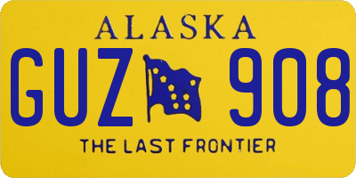 AK license plate GUZ908