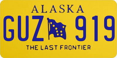 AK license plate GUZ919
