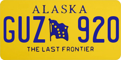 AK license plate GUZ920