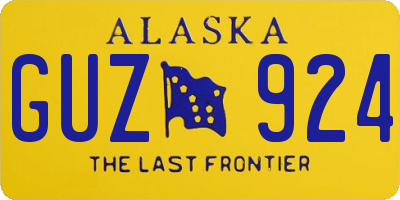 AK license plate GUZ924