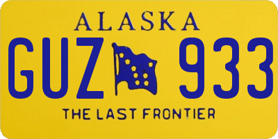 AK license plate GUZ933