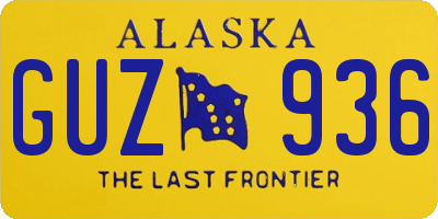 AK license plate GUZ936