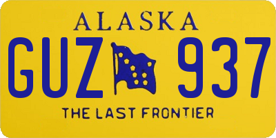 AK license plate GUZ937