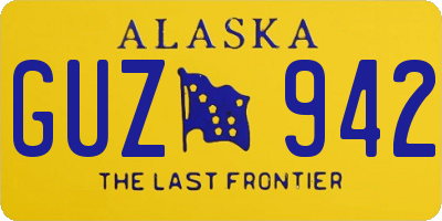 AK license plate GUZ942