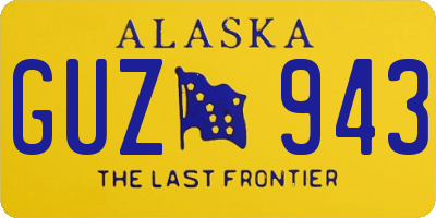 AK license plate GUZ943