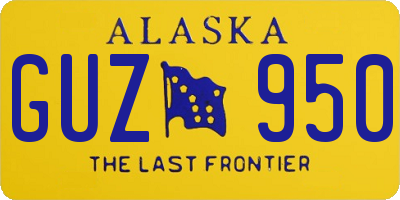 AK license plate GUZ950