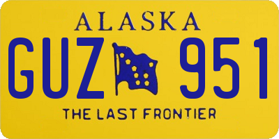 AK license plate GUZ951