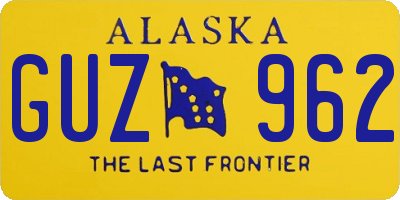 AK license plate GUZ962