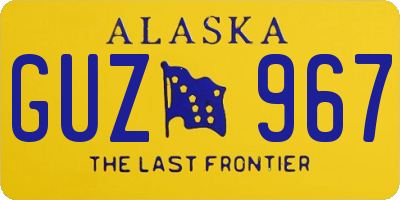 AK license plate GUZ967