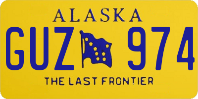 AK license plate GUZ974