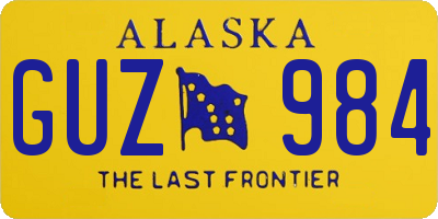 AK license plate GUZ984