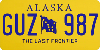AK license plate GUZ987